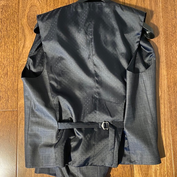 Express Suit Vest + Pants Gray Producer Modern Fit Mens 38 Reg & 31/30 - Picture 5 of 7